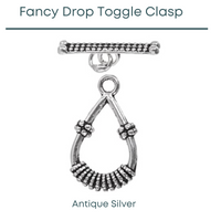 Fancy Drop Toggle Clasp, 2 Finishes