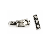 Fancy Foldover 3-strand silver clasp shown open to display the foldover closure mechanism