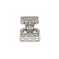 BeadSmith Fancy Foldover Magnetic Clasp, 3-strand silver decorative bracelet clasp