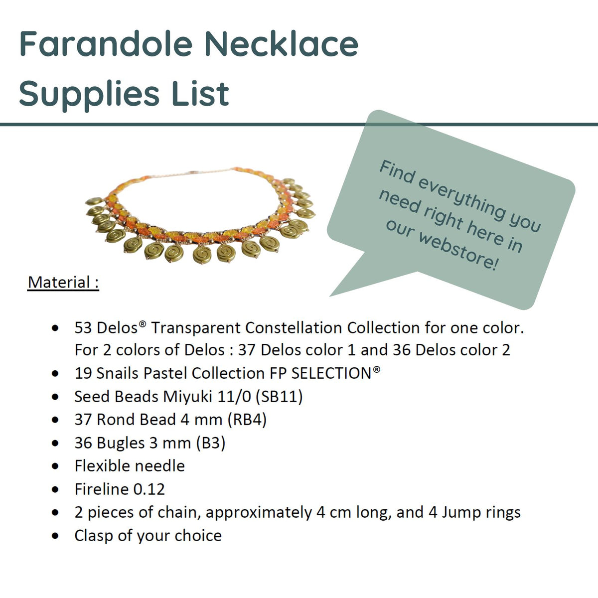Farandole Necklace Pattern by Finuccia Sefi Créations - Farandole Necklace Pattern by Finuccia Sefi Créations - Default Title , The Argus Collection