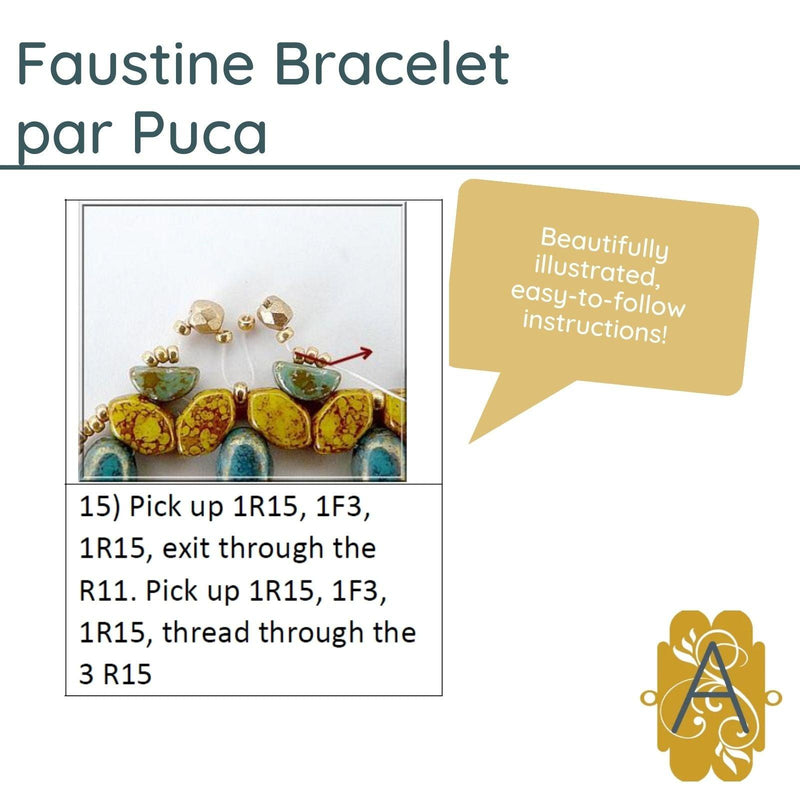 Faustine Bracelet Pattern par Puca - The Argus Collection