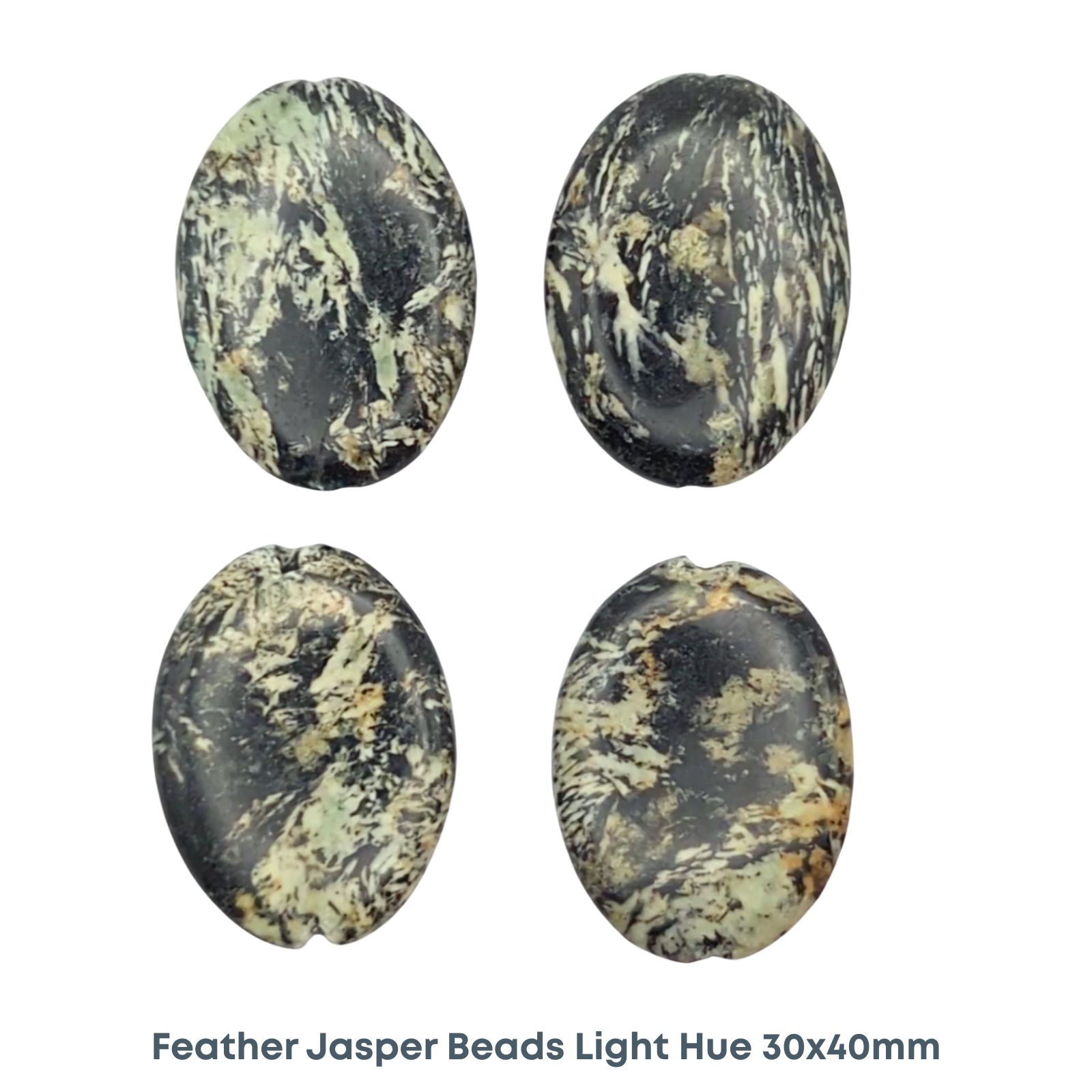 Feather Jasper Beads, Light Hue, 30x40mm