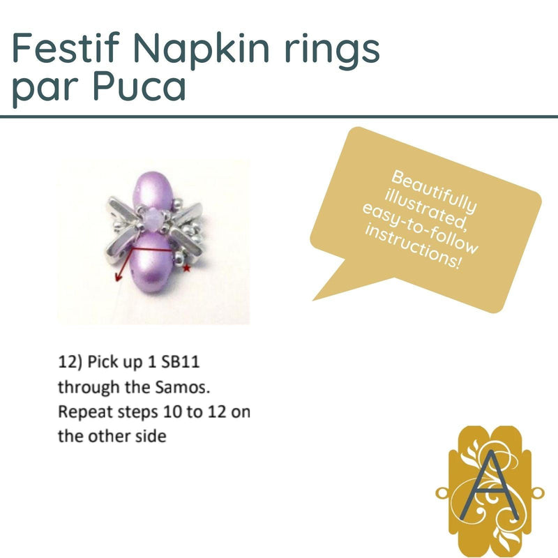 Festif Napkin Ring Pattern par Puca - The Argus Collection