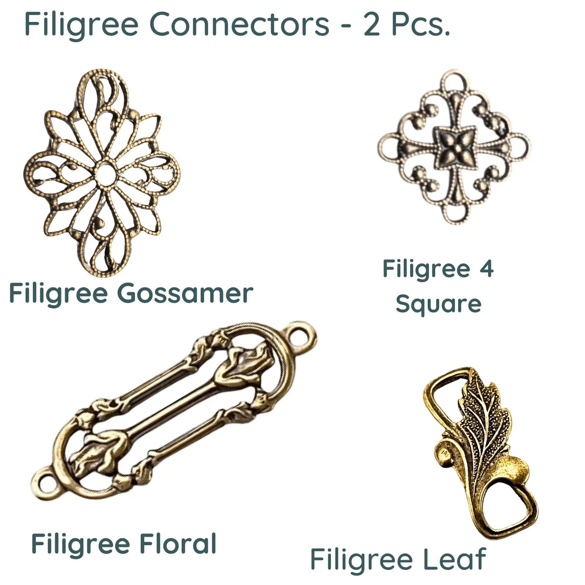 Filigree Collection, Connectors or Links, 4 Styles - The Argus Collection