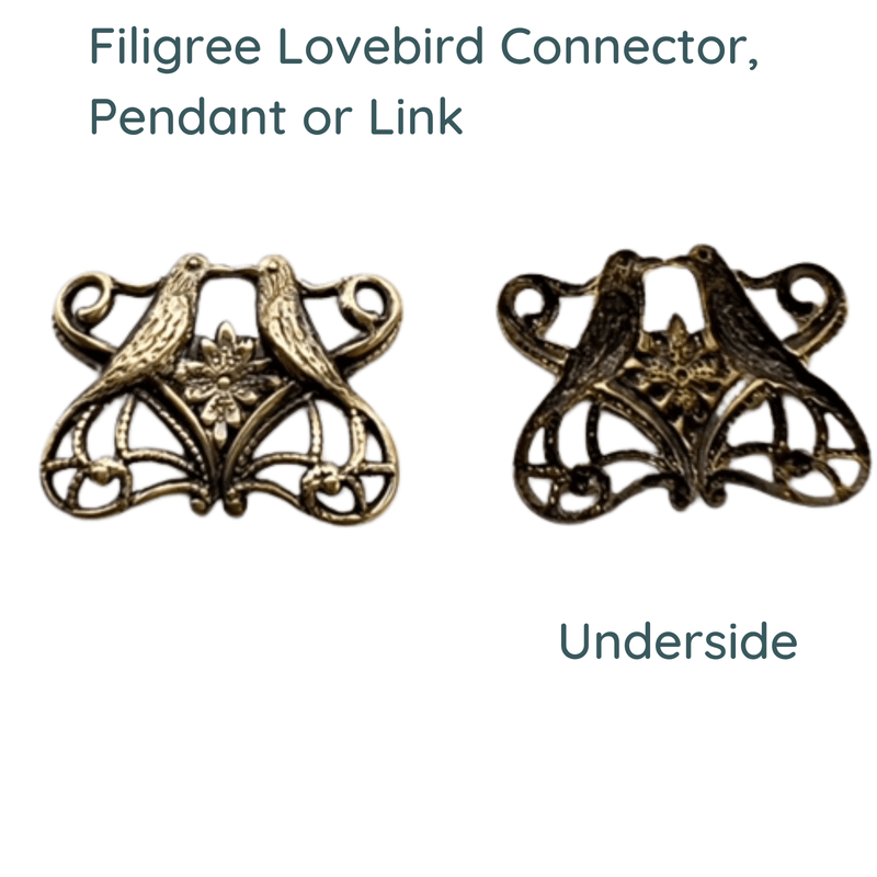 Filigree Collection, Lovebird Connector or Pendant - The Argus Collection