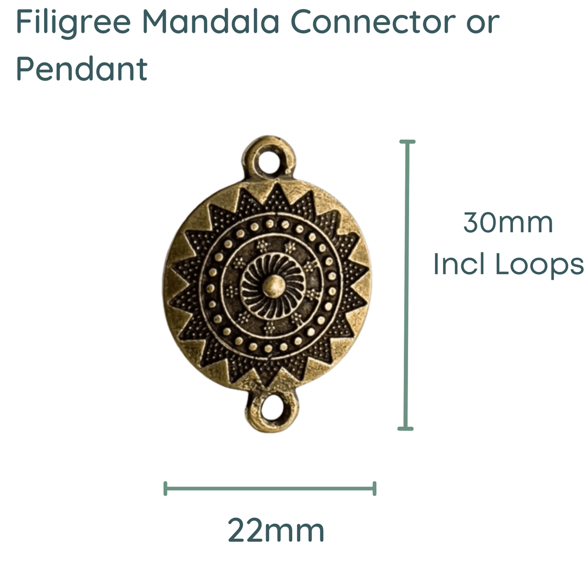 Filigree Collection, Mandala Connector or Pendant - The Argus Collection