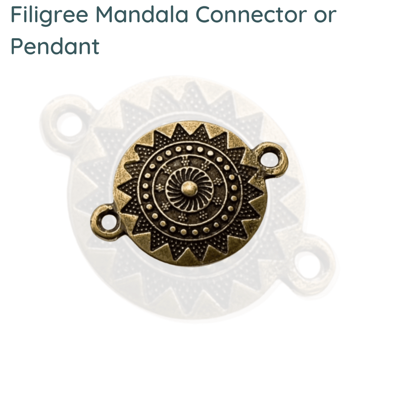 Filigree Collection, Mandala Connector or Pendant - The Argus Collection