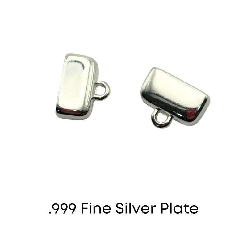 Rounded Ends with Loops for Leather or Cork, 10mm, 4 Finishes