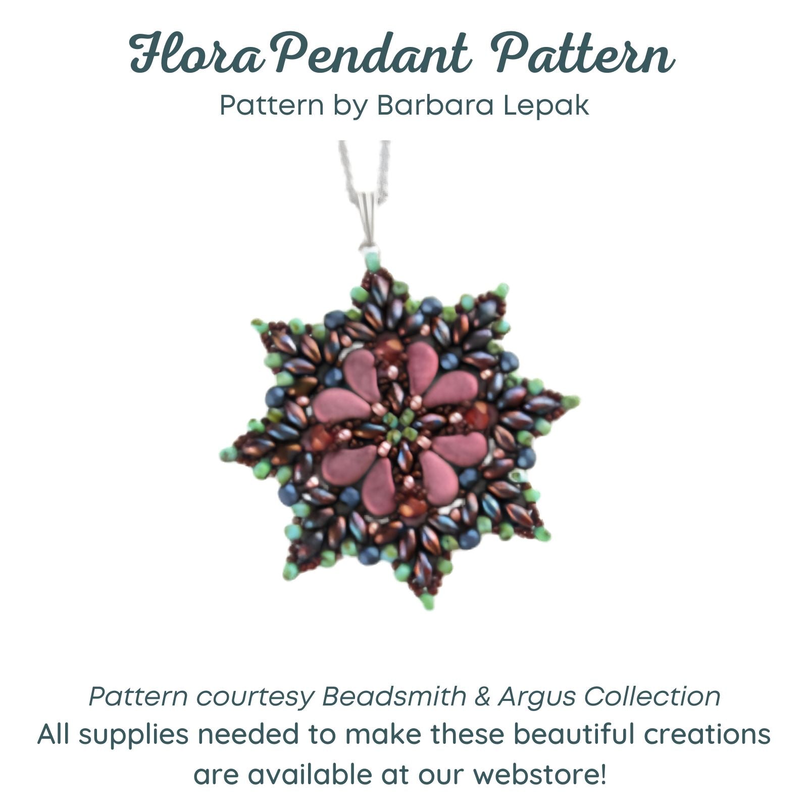 Flora Pendant Pattern by Barbara Lepak