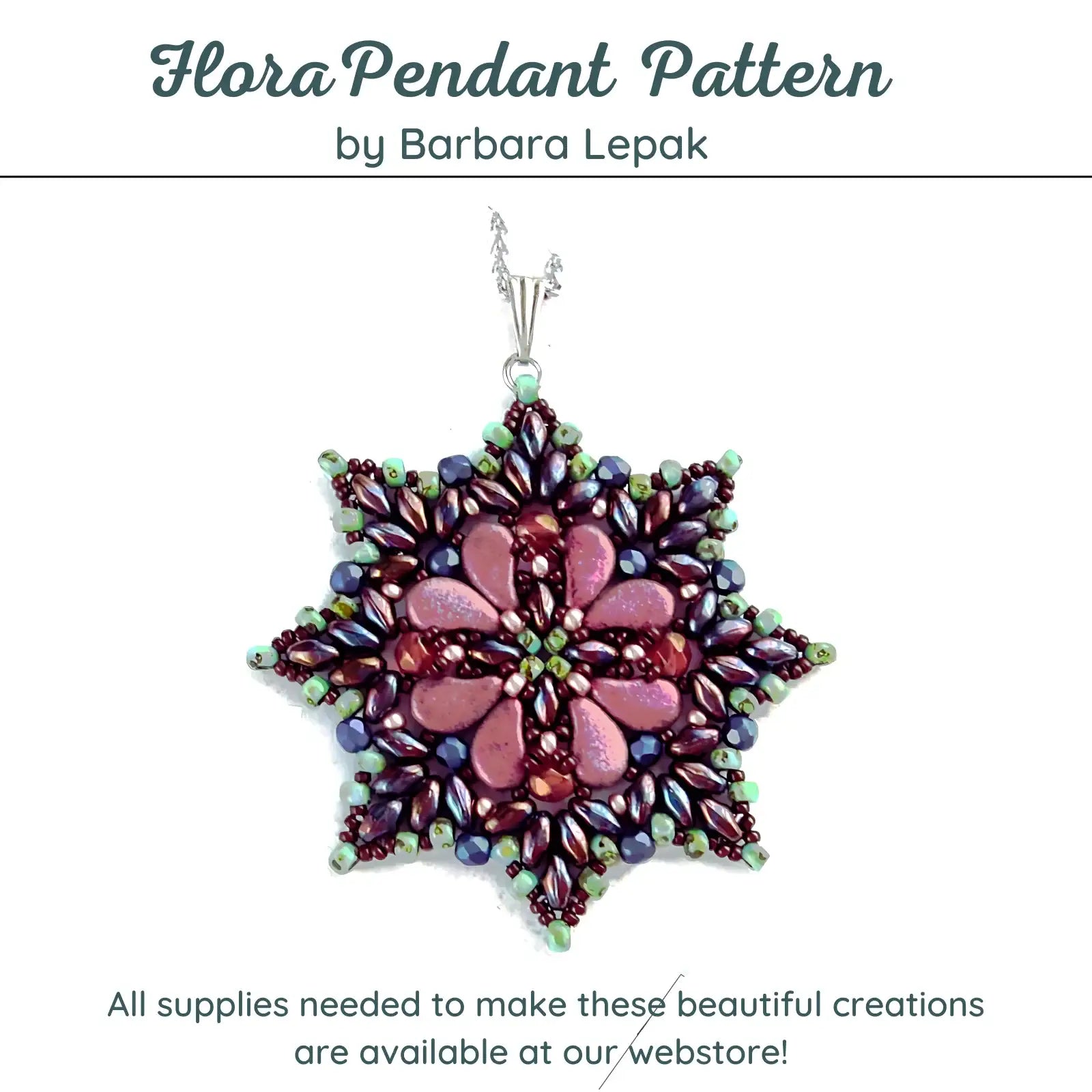 Flora Pendant Pattern by Barbara Lepak - The Argus Collection