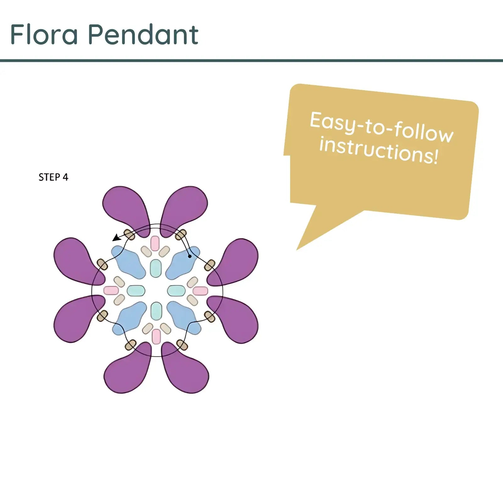 Flora Pendant Pattern by Barbara Lepak - The Argus Collection