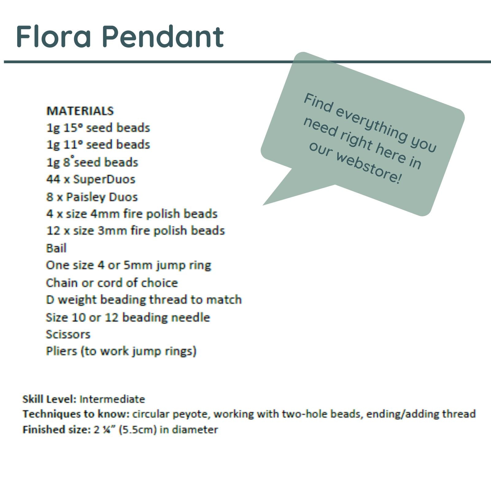 Flora Pendant Pattern by Barbara Lepak