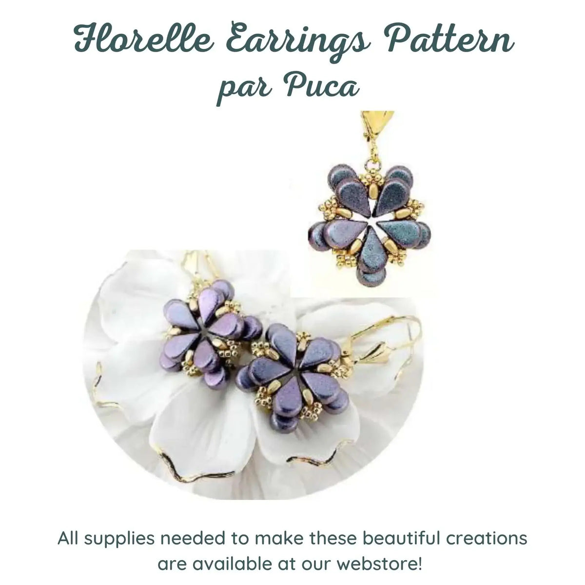 Florelle Earrings Pattern Par Puca - The Argus Collection