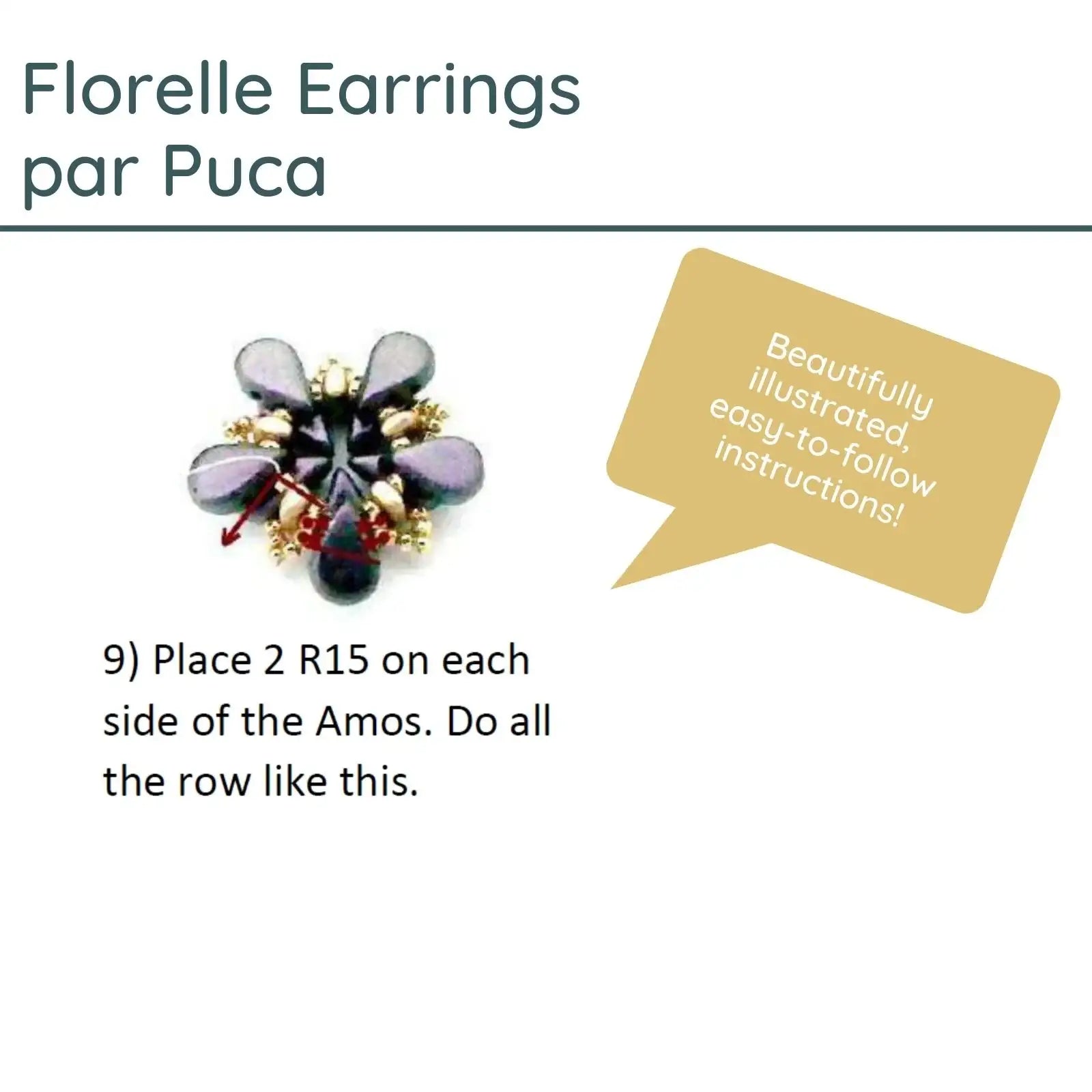 Florelle Earrings Pattern Par Puca - The Argus Collection