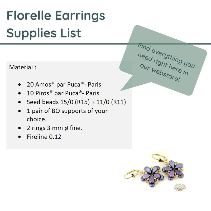 Florelle Earrings Pattern Par Puca - The Argus Collection