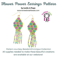 Flower Power Earrings Pattern - Flower Power Earrings Pattern - Default Title , The Argus Collection