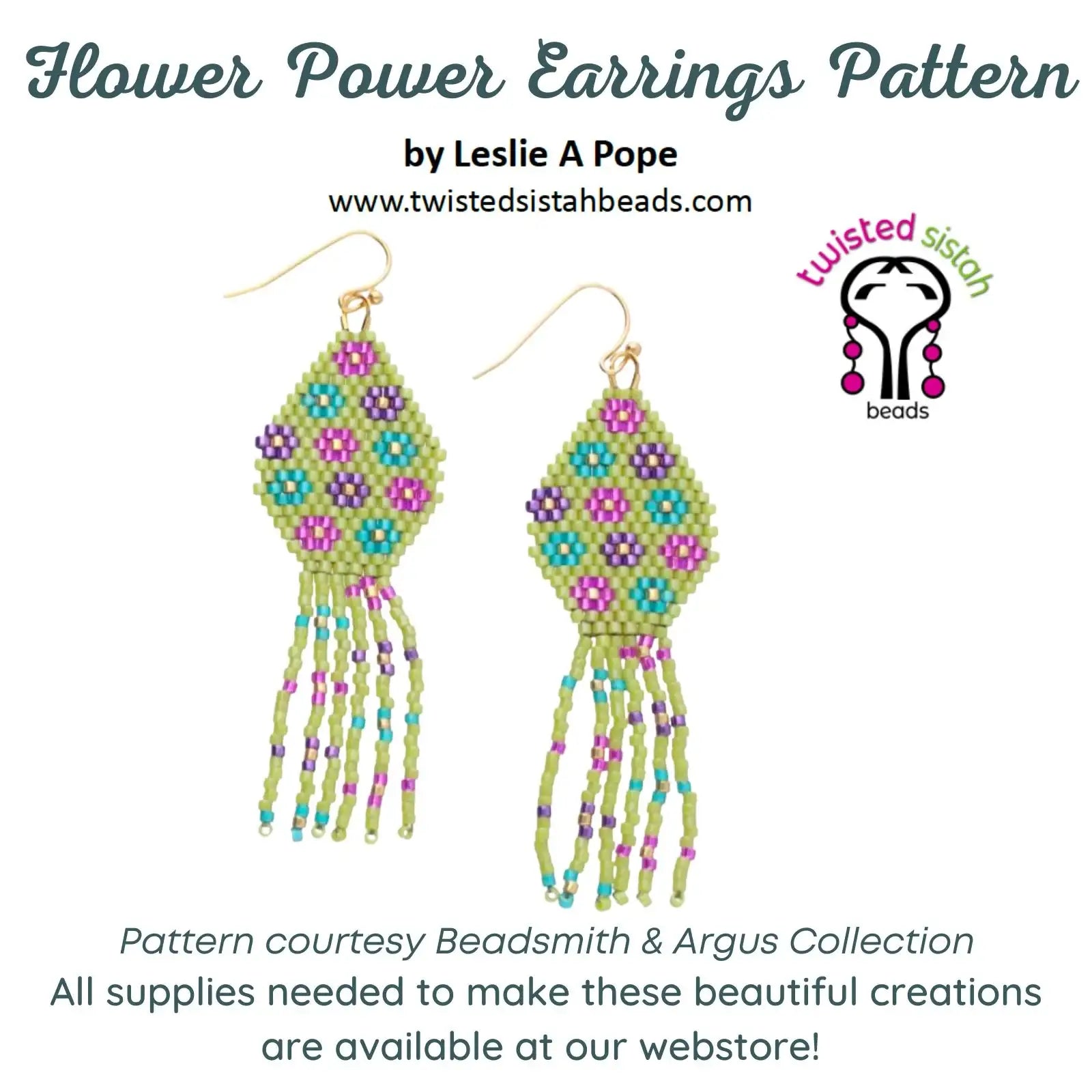 Flower Power Earrings Pattern - Flower Power Earrings Pattern - Default Title , The Argus Collection