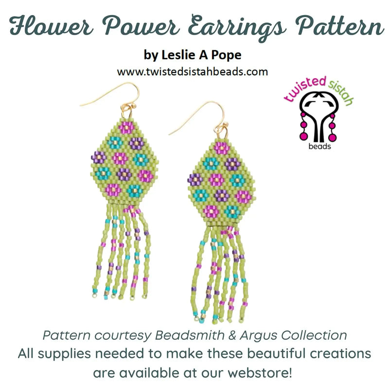 Flower Power Earrings Pattern - Flower Power Earrings Pattern - Default Title , The Argus Collection