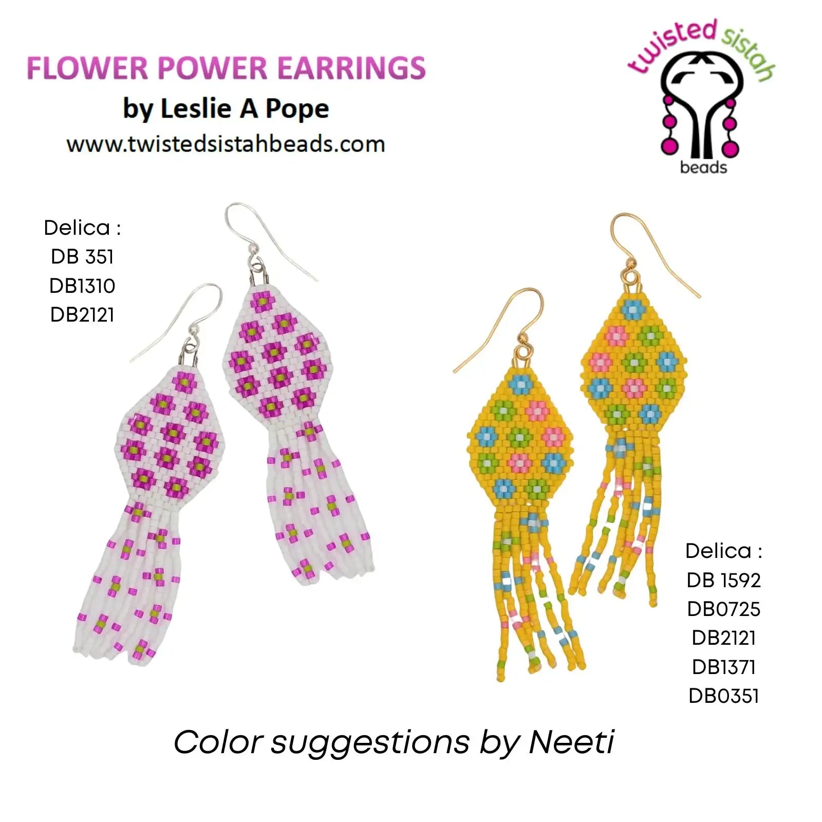 Flower Power Earrings Pattern - Flower Power Earrings Pattern - Default Title , The Argus Collection