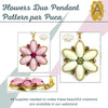 Flowers Duo Pendant Pattern par Puca - The Argus Collection