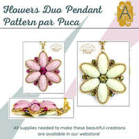 Flowers Duo Pendant Pattern par Puca - The Argus Collection