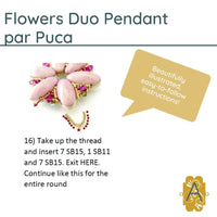 Flowers Duo Pendant Pattern par Puca - The Argus Collection