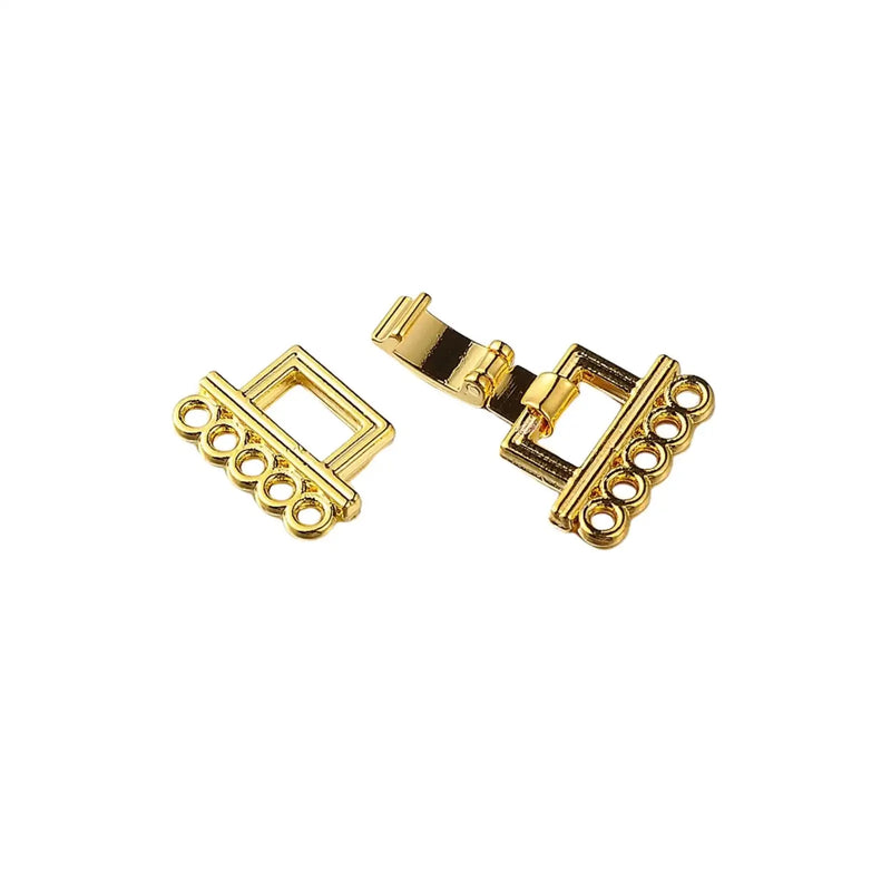 Foldover 5, 5-Strand Clasp, Gold or Copper - The Argus Collection