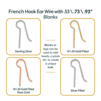 TierraCast, French Hook Earring Wire Blanks in 4 Finishes