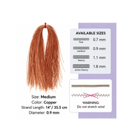 Copper French Wire showing medium 0.9mm size, available wire sizes and handling instructions