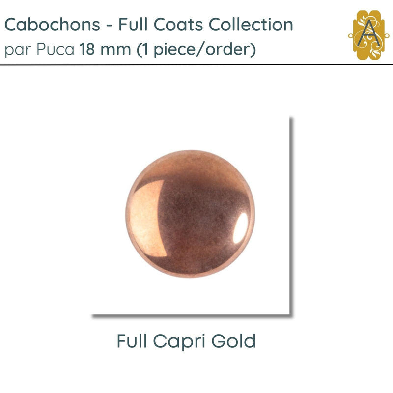 Cabochons par Puca, 18mm, Full Coats Collection, 5 Finishes - The Argus Collection