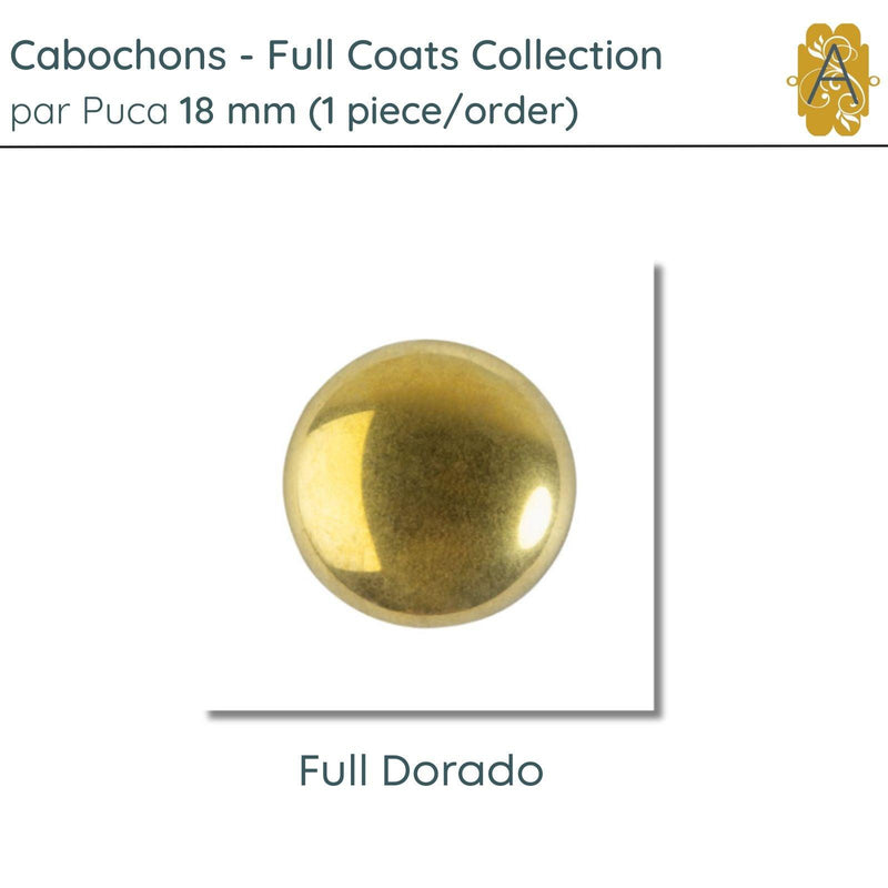 Cabochons par Puca, 18mm, Full Coats Collection, 5 Finishes - The Argus Collection