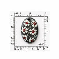 Golem Oval Ceramic Pendant, Blooming Hearts White - The Argus Collection