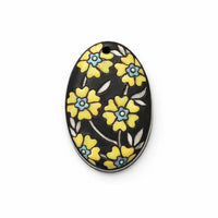Golem Oval Ceramic Pendant, Blooming Hearts Yellow - The Argus Collection