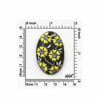 Golem Oval Ceramic Pendant, Blooming Hearts Yellow - The Argus Collection