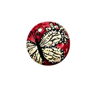 Golem Round Ceramic Butterfly Pendant - The Argus Collection