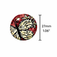 Golem Round Ceramic Butterfly Pendant - The Argus Collection