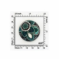 Golem Round Pendant, Paisley Aqua - The Argus Collection