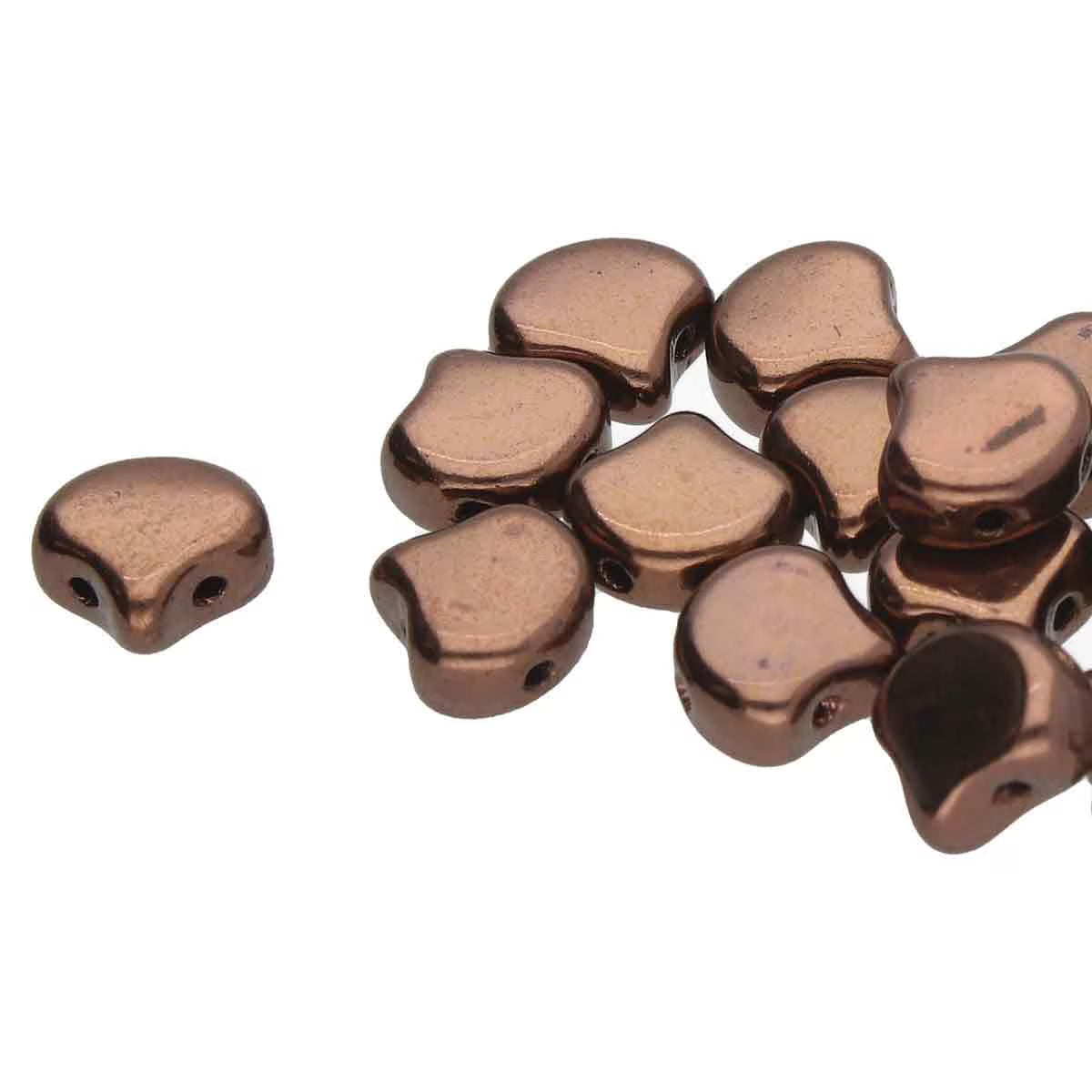 Ginko Beads, Jet Bronze, 10g.