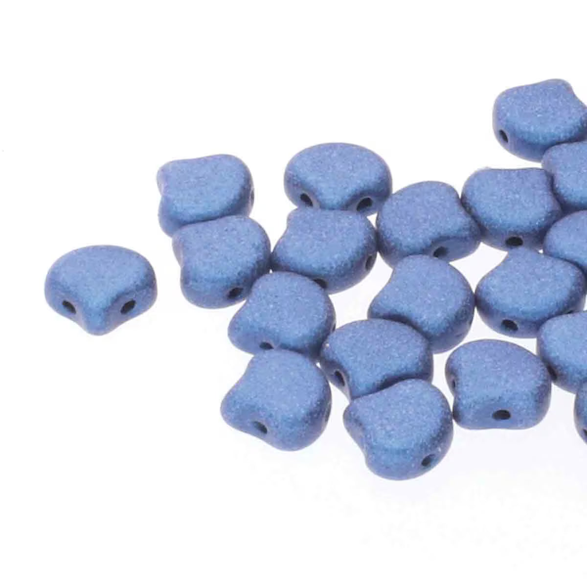 Ginko Beads, Metallic Blue Suede, 10g.