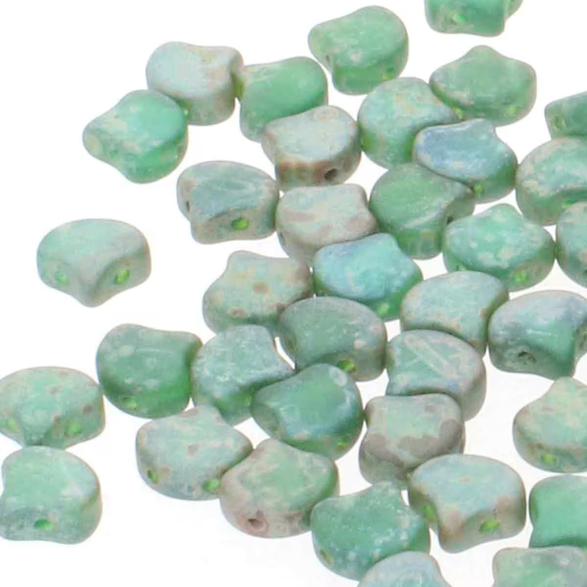 Ginko Beads, Emerald Matte Rembrandt, 10g.