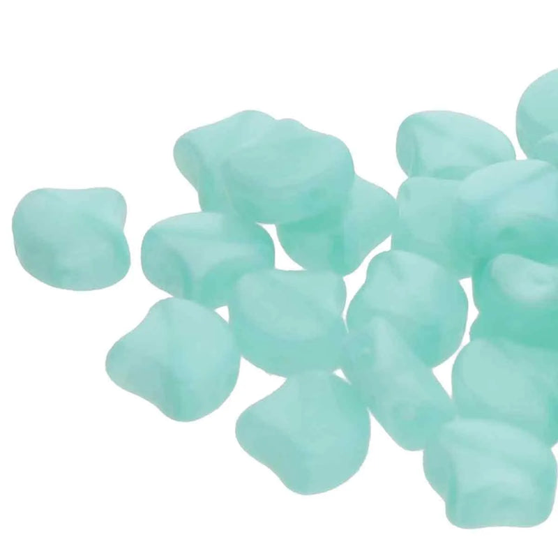 Ginko Beads, 10g. by Matubo, Aqua Green Opal - The Argus Collection