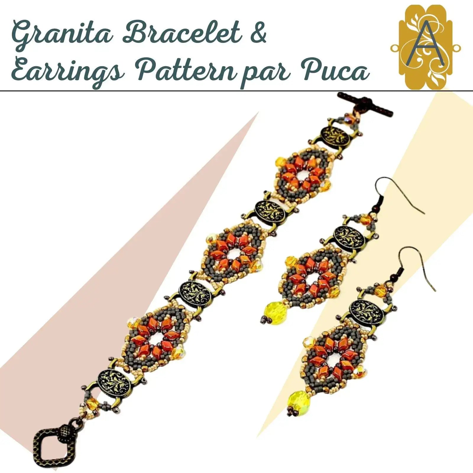 Granita Bracelet & Earrings Pattern - The Argus Collection