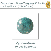 Cabochon par Puca, 18mm, Green Turquoise, 3 Finishes - The Argus Collection