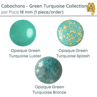 Cabochon par Puca, 18mm, Green Turquoise, 3 Finishes - The Argus Collection