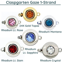 Gaze, Claspgarten 1-Strand Box Clasp, with Swarovski Crystals in 6 Colours