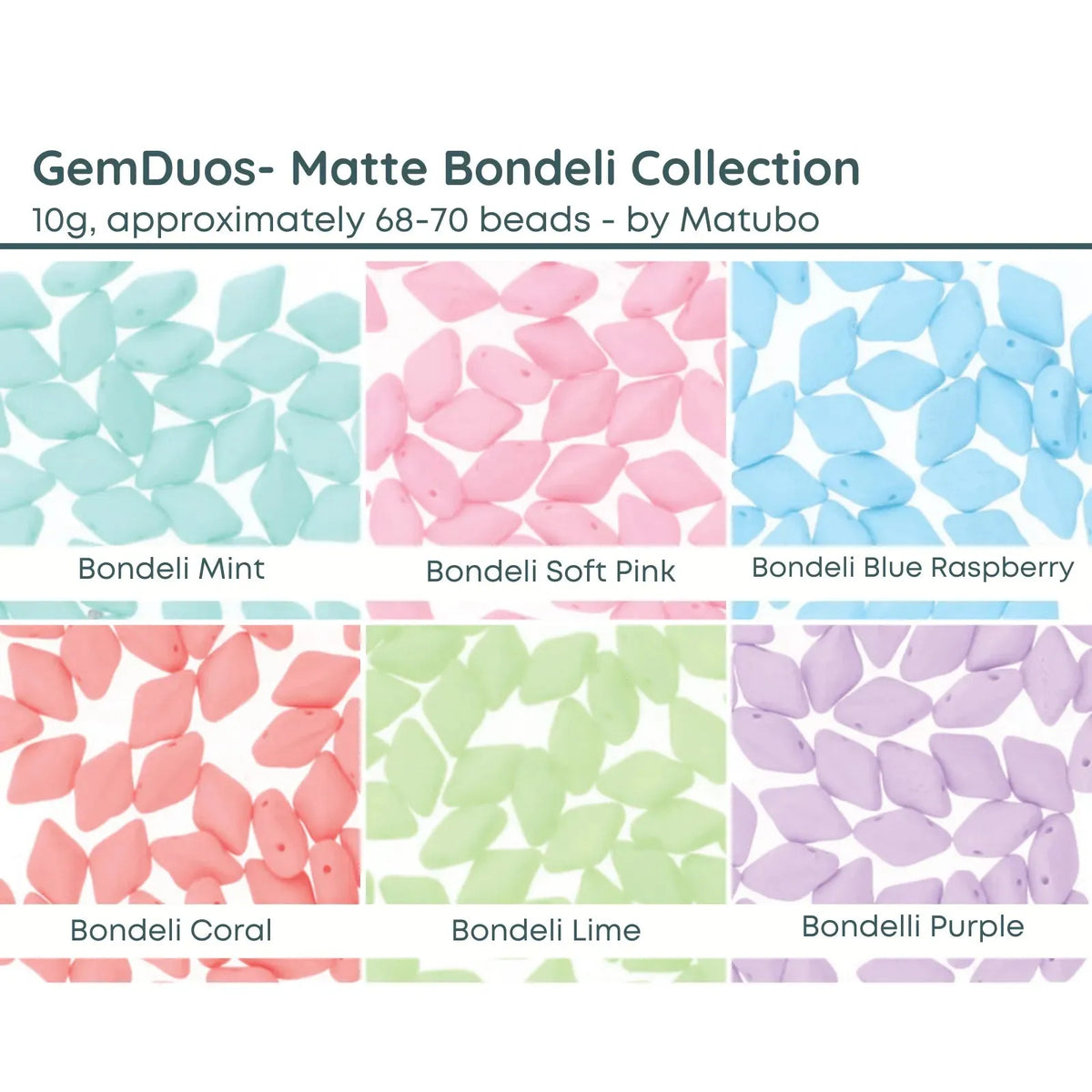 Gemduo Beads by Matubo, Bondeli Collection, 10g - The Argus Collection