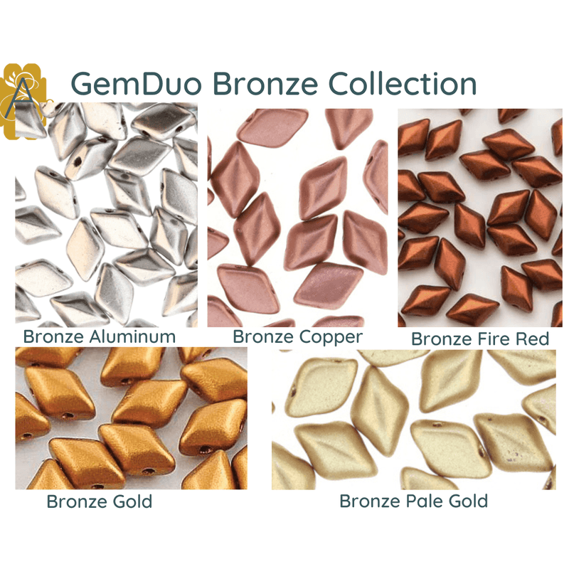 Gemduo Beads by Matubo, Bronze Collection, 10g - The Argus Collection