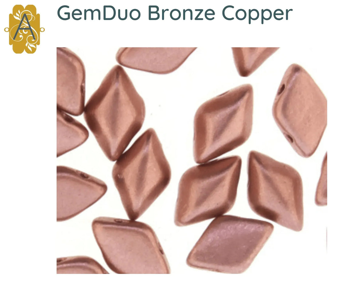 Gemduo Beads by Matubo, Bronze Collection, 10g - The Argus Collection