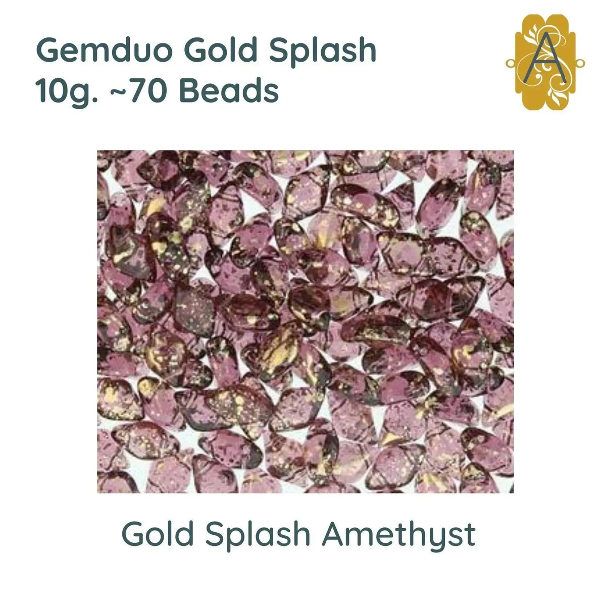 Gemduo Beads by Matubo, Gold Splash Collection, 10g, 10 colors - The Argus Collection