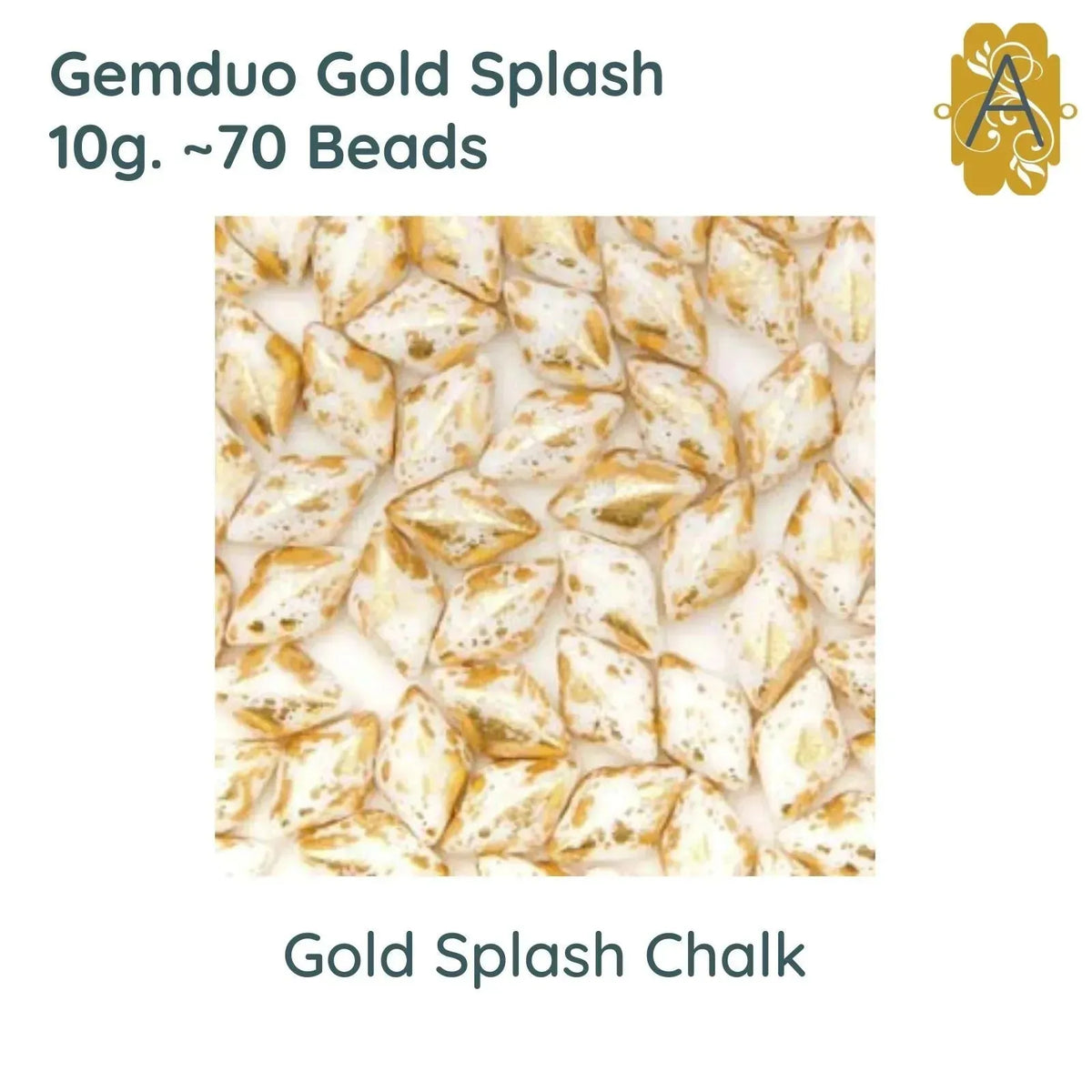 Gemduo Beads by Matubo, Gold Splash Collection, 10g, 10 colors - The Argus Collection